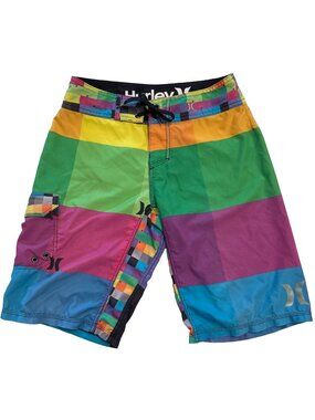 Hurley Youth 26/10 Phantom Board Shorts Colorblock 4 Way Stretch Swim Surf